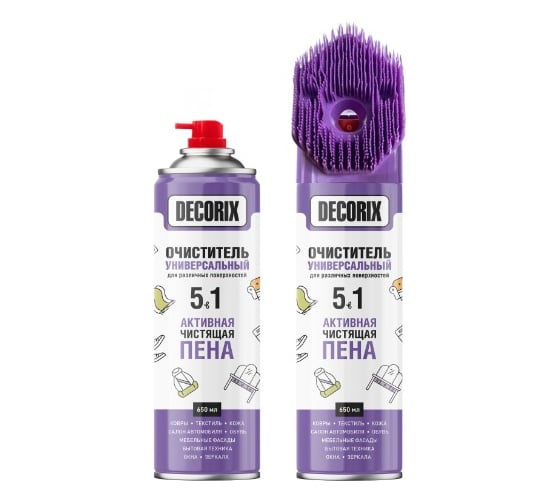 Изображение товара Универсальный очиститель Decorix 5 в 1 с активной пеной с колпачком-щёткой, 650 мл 0419-00 DX