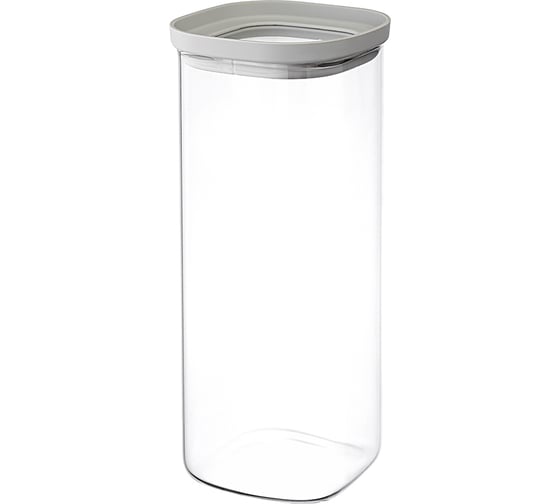 Изображение товара Банка для хранения стеклянная Smart Solutions с крышкой, 2 л, светло-серая SS0000235