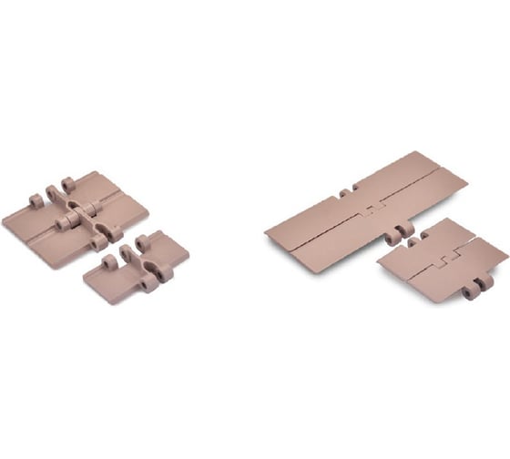 Изображение товара Цепь модульная полиацеталь -40, +80°C, SS штифт, HS-820-K400-POM, цепь пластинчатая, коричневая, штифт SS (HGB) Hongsbelt 00-00032558