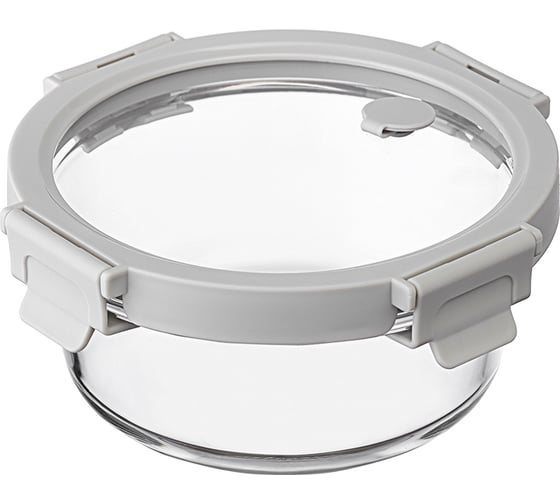 Изображение товара Контейнер для запекания и хранения круглый Smart Solutions с крышкой, 650 мл, светло-серый SS0000237