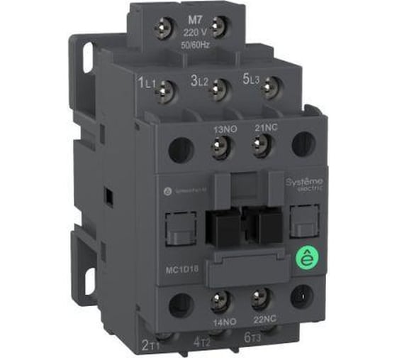 Изображение товара Контактор Systeme Electric MC1D 3п 9А кат. 24В AC 1НО+1НЗ SE MC1D09B7