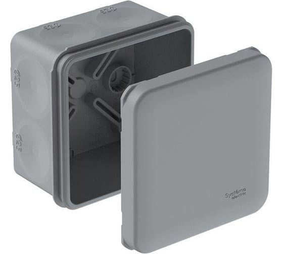 Изображение товара Коробка распределительная Systeme Electric MultiBox IP66 70x70x42 DIY (со стикером) серый SE IMT351961