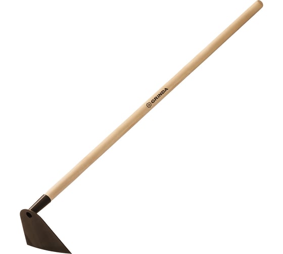 Изображение товара Трапециевидная мотыга с деревянным черенком GRINDA 190 мм 39597