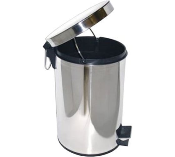 Изображение товара Урна G-teq 165x230x255 с педалью 3л, нержавеющая сталь глянцевая 20.30