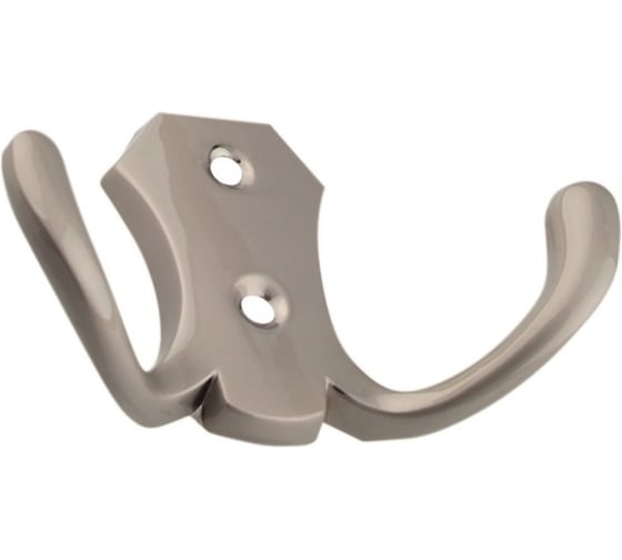 Изображение товара Крючок мебельный Trodos "ZY-204В" 2-рожковый, сплав ЦАМ, никель 302084