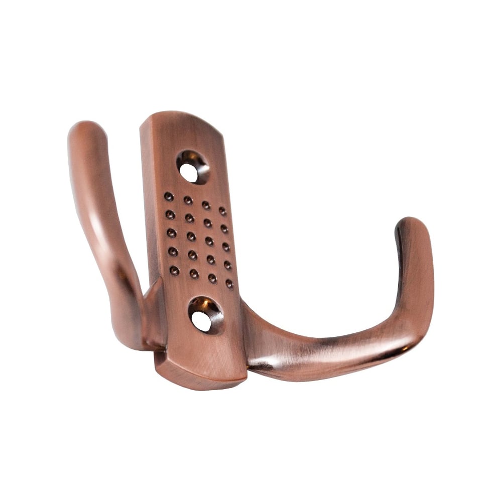Изображение товара Крючок мебельный Trodos "ZY-201В" 2-рожковый, сплав ЦАМ, медь 302080