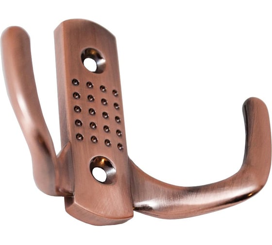 Изображение товара Крючок мебельный Trodos "ZY-201В" 2-рожковый, сплав ЦАМ, медь 302080