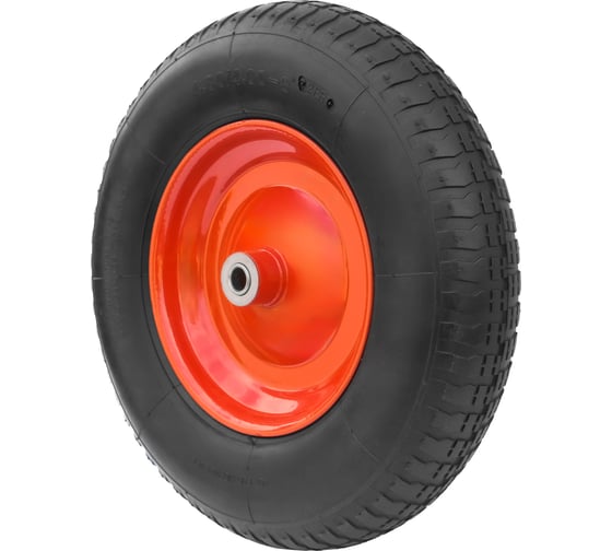 Изображение товара Колесо для тачки / тележки пневматическое 4.80/4.00-8, диаметр 390 мм, ось 16 мм, подшипник, PR 3007-16 А5 1008993