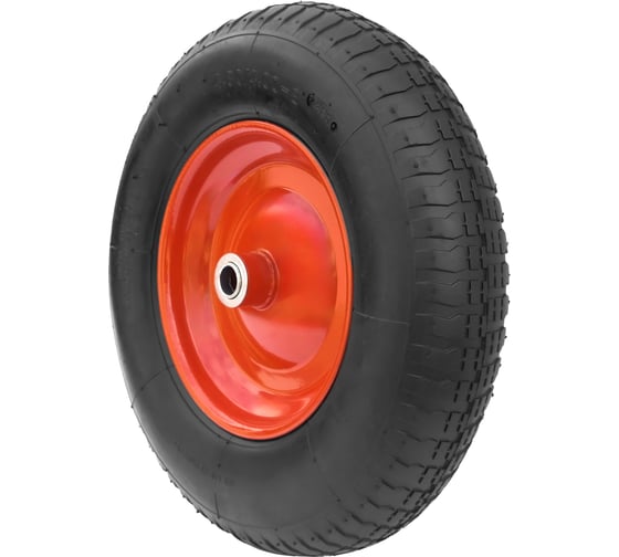 Изображение товара Колесо для тачки / тележки пневматическое 4.80/4.00-8, диаметр 390 мм, ось 20 мм, подшипник, PR 3007-20 А5 1008994