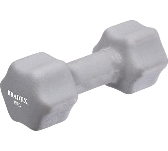 Изображение товара Неопреновая гантель BRADEX 5 кг, серая SF 0545