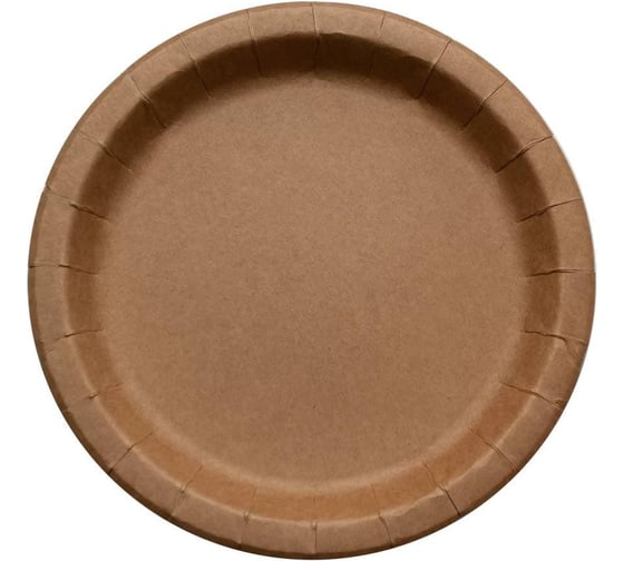 Изображение товара Тарелка картонная Papperskopp d230 мм, 50 шт, неламинированная с бортом, крафт ОП-230017