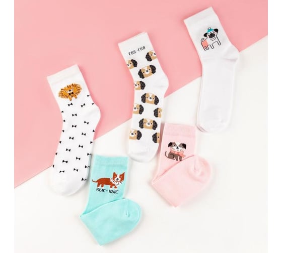 Изображение товара Набор женских носков KAFTAN Гав-гав 5 пар, р. 36-39 (23-25 см) 5482588