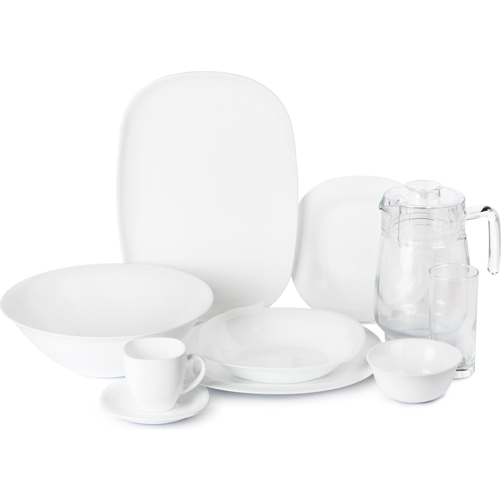 Изображение товара Столовый набор LUMINARC КАРИН белый 46 предметов из опалового стекла
