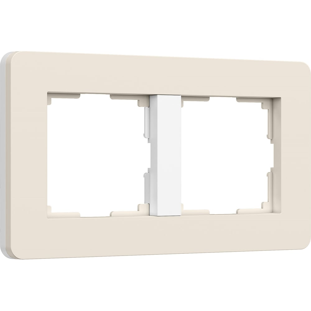 Изображение товара Рамка на 2 поста WERKEL Split айвори/белый поликарбонат мягкое покрытие
