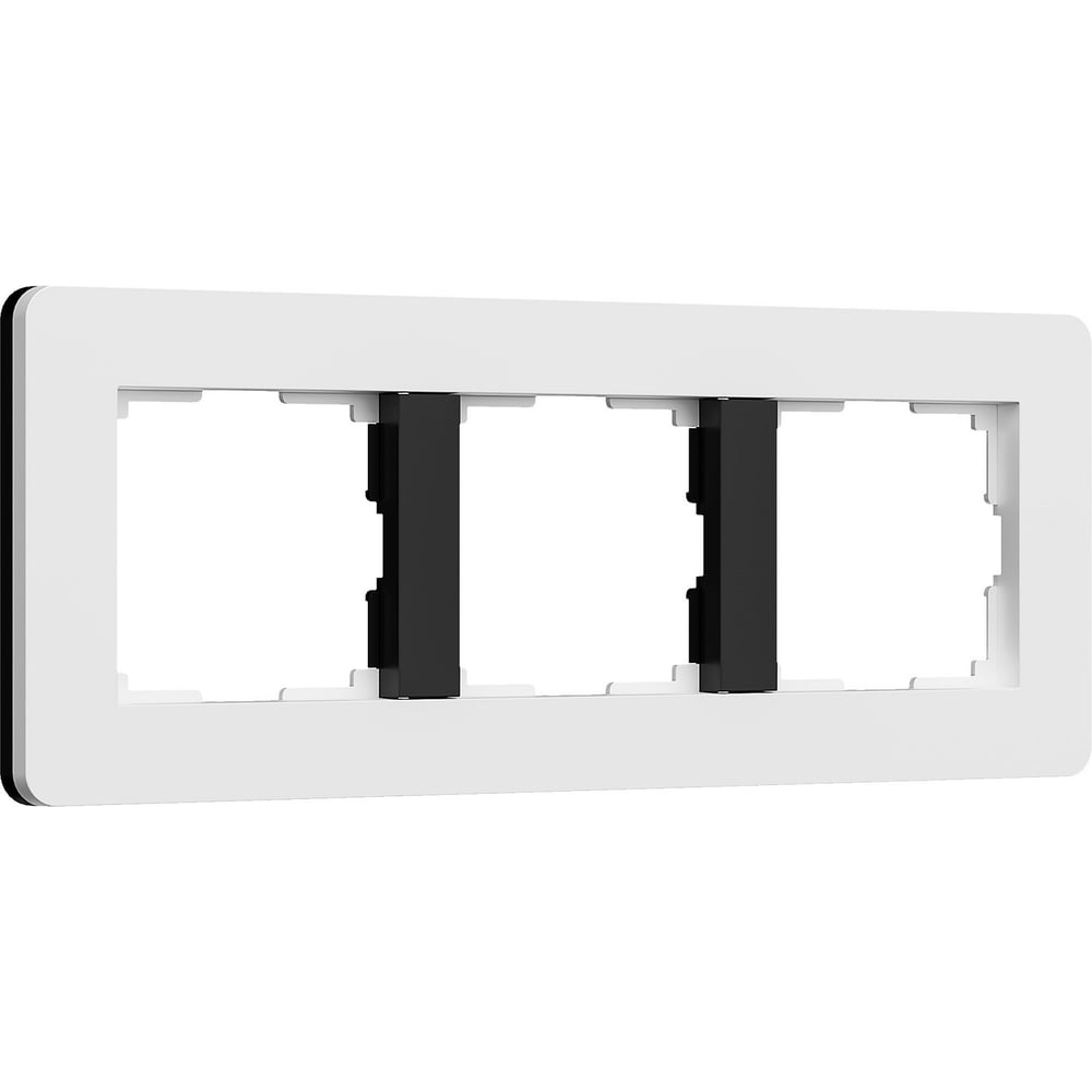Изображение товара Рамка на 3 поста WERKEL Split белая черная мягкое покрытие поликарбонат