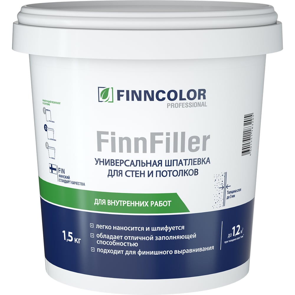 Финишная шпатлевка Finncolor шпатлевка vgt premium акриловая финишная 16 кг