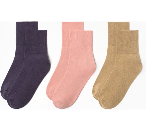 Изображение товара Набор женских носков KAFTAN Base 3 пары, р. 36-39 (23-25 см) сиренев/розов/беж 9934682