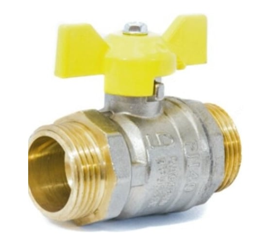 Изображение товара Шаровой кран LD Pride латунь никель газ Ду20 Ру40 НР полнопроходной, бабочка 007-8042