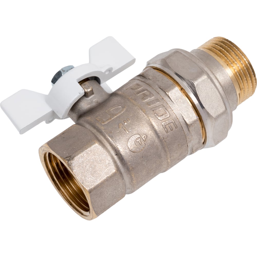 Изображение товара Шаровой кран LD Pride 47.25.В-ГШ.Б (white) для бытовых систем водоснабжения