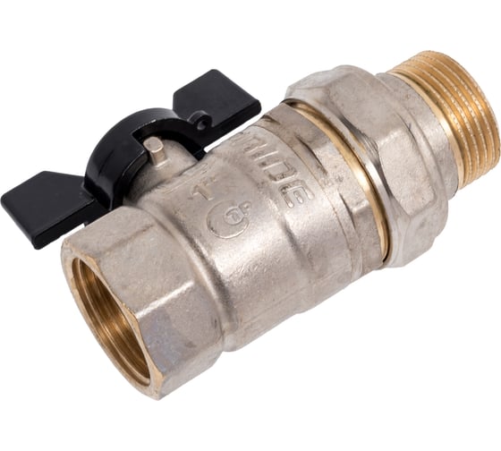 Изображение товара Кран шаровой латунь никель LD Pride Ду 25 Ру40 ВР американка полнопроходной 007-8019 544843