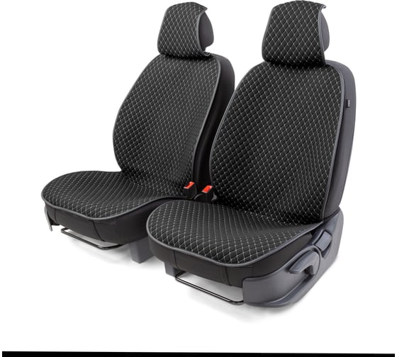 Изображение товара Накидки на передние сиденья CarPerformance, 2 шт. материал fiberflax /мягкий лен/ CUS-1052 BK/GY