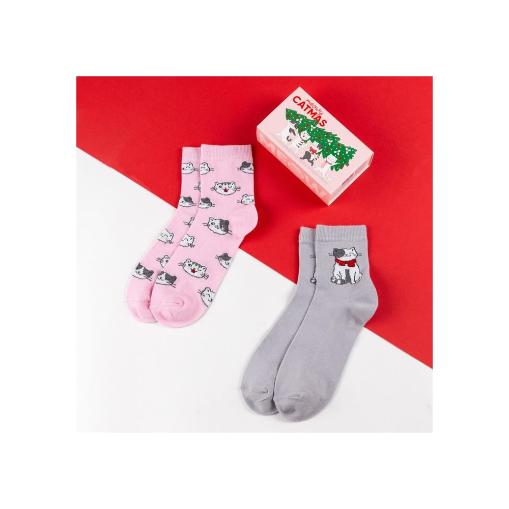 Изображение товара Женские классические носки KAFTAN Catmas 36-40 2 пары с принтом