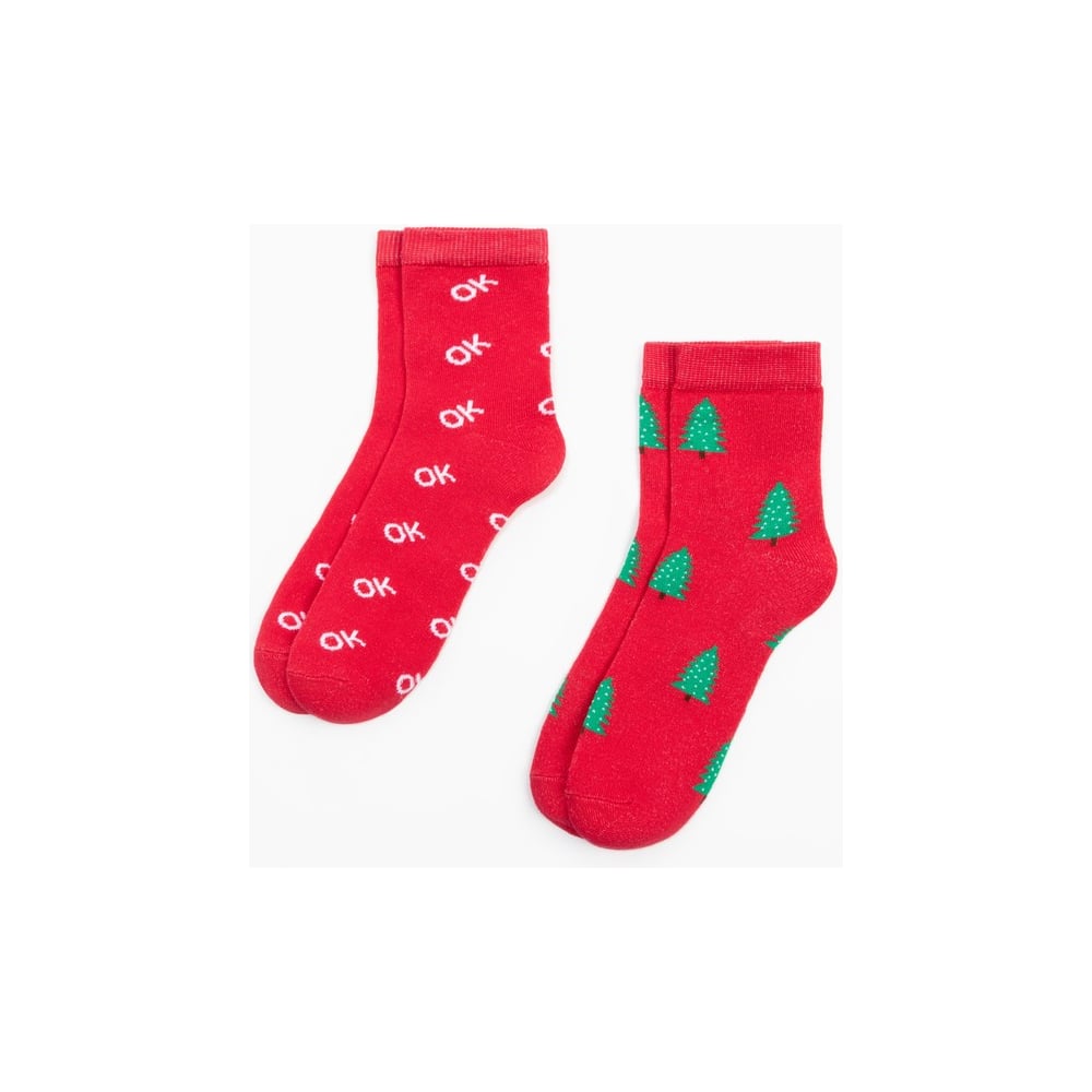 Изображение товара Набор женских носков KAFTAN 2 пары р36-40 красные елка комфортные