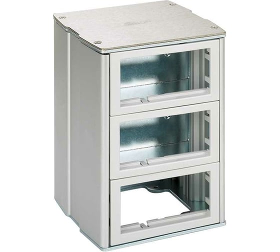 Изображение товара 2-сторонняя минибашня Simon, на 6 модулей К45 с каждой стороны, напольная, антивандальная, алюминий KT1200-8