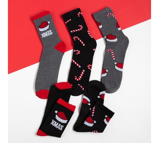 Изображение товара Набор мужских носков KAFTAN С Новым Годом, р. 41-44 (27-29 см), 5 пар 5073885