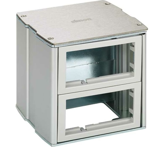 Изображение товара 2-сторонняя минибашня Simon, на 4 механизма К45 с каждой стороны, напольная, антивандальный, алюминий KT800-8