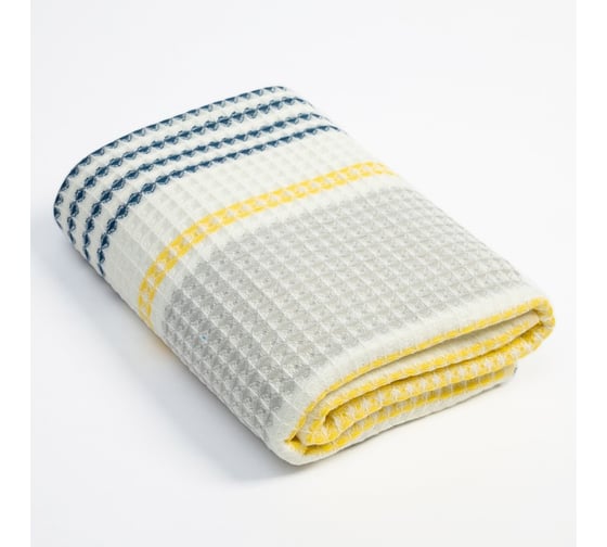 Изображение товара Полотенце вафельное Этель "Waffle" 70х140 см, цвет желто-синий, 100% хлопок, 280 гр/м2 7575125