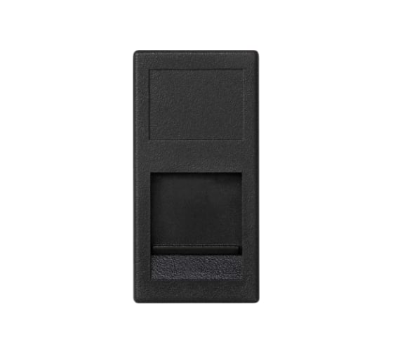 Изображение товара Универсальный адаптер Simon узкий, на 1 RJ45 коннектор, 1/2 К45, с защитной шторкой, графит KA76-14