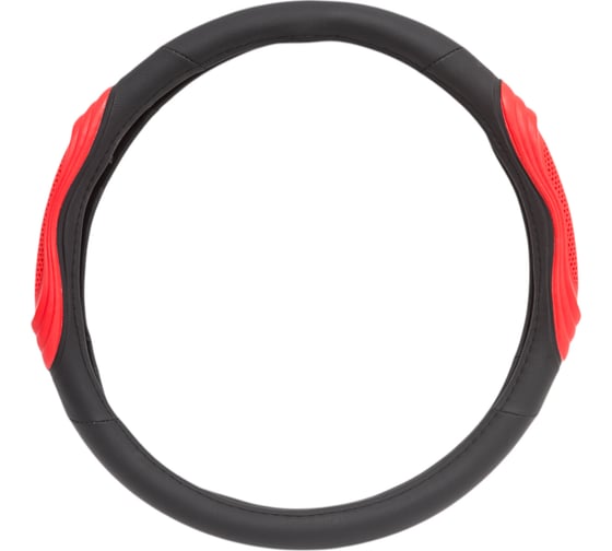 Изображение товара Оплётка руля CarPerformance экокожа, две 3D встав чёрн./красный, разм. XL, CP-2050 BK/RD