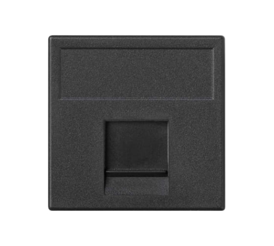 Изображение товара Универсальный адаптер Simon на 1 RJ45 коннектор, К45, с защитными шторками, графит K76-14