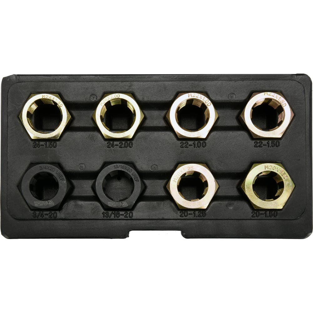 Haбop инcтpyмeнтoв для вoccтaнoвлeния peзьбы ocи ШPУCa 8пр YATO YT-17695