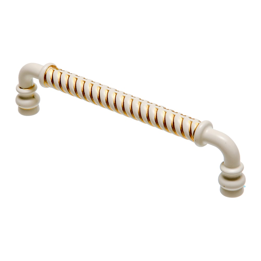 Изображение товара Ручка-скоба Kerron Classic 128 мм бело-золотая для корпусной мебели