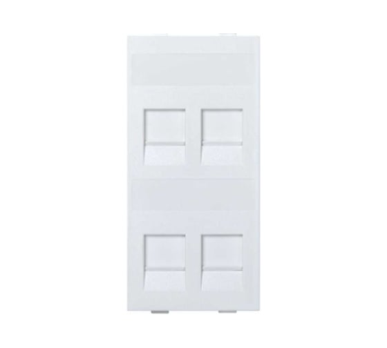 Изображение товара Адаптер Simon на 4хRJ45 коннектора, S-модуль, с защитными шторками, белый S76C-9