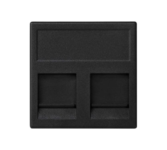 Изображение товара Адаптер Simon на 2хRJ45 коннектора, К45, с защитными шторками, графит KB76-14