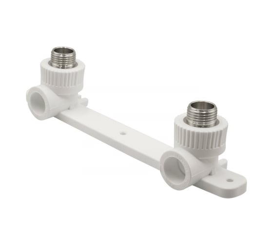 Изображение товара Комбинированный уголок VRT 20х1/2 нар., с креплением, двойной, белый EVER plast 538273