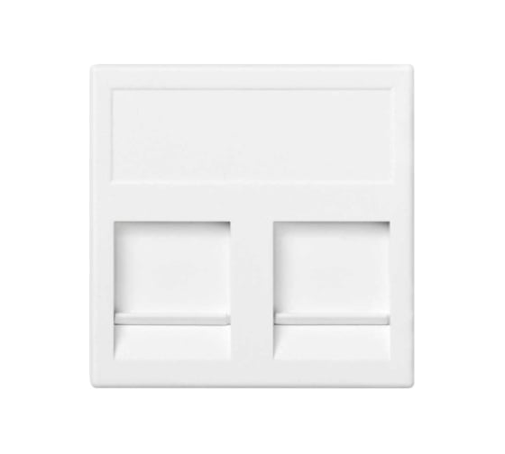 Изображение товара Адаптер Simon на 2хRJ45 коннектора, К45, с защитными шторками, белый KB76-9