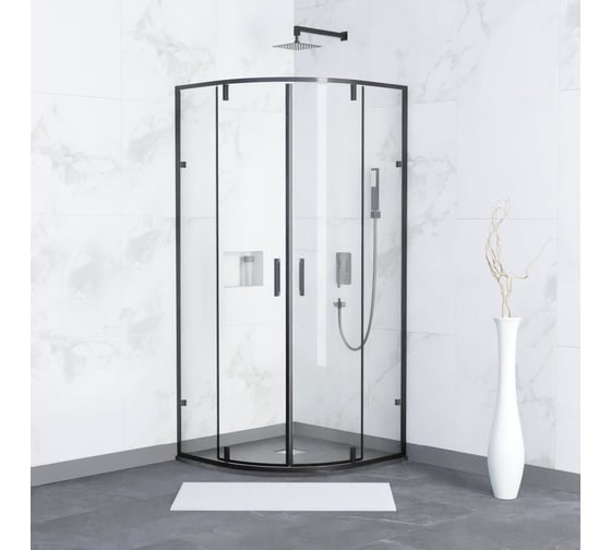 Изображение товара Душевой уголок RGW 90х90х185 CL-55-B полукруг/черный/прозрачное/6 мм 72095599-14