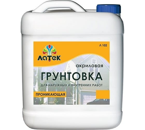 Изображение товара Акриловая грунтовка для внутренних и наружных работ Латек 5 л Л102 LAG004