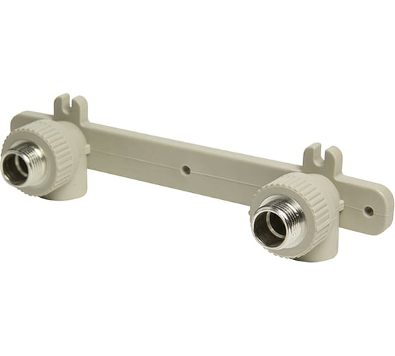 Изображение товара Комбинированный уголок VRT 20х1/2 нар., с креплением, двойной, серый EVER plast 538422