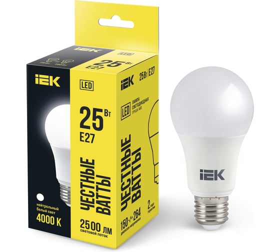 Изображение товара Лампа LED A80 груша IEK 25Вт 230В 4000К E27 LLE-A80-25-230-40-E27