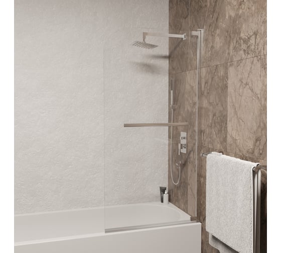 Изображение товара Шторка на ванну RGW 100*150 SC-02 Хром/Прозрачное/8 мм, Easy Clean 03110210-11