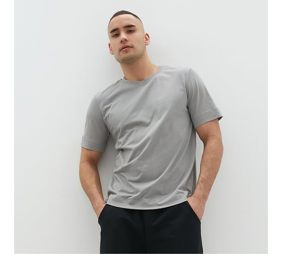 Изображение товара Мужская футболка MINAKU : Basic line MAN цвет серый, р-р 52 10102738