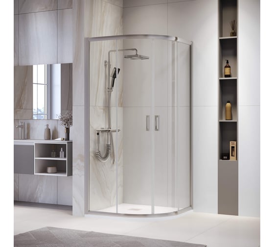 Изображение товара Душевой уголок RGW 80х 80х195 PA-52 полукруг/хром/прозрачное/6 мм (775-795х775-795) (Easy) 03085288-11