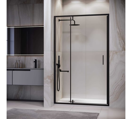 Изображение товара Душевая дверь RGW 120х195 LE-103-B черный, прозрачное, 6 мм 711210312-14