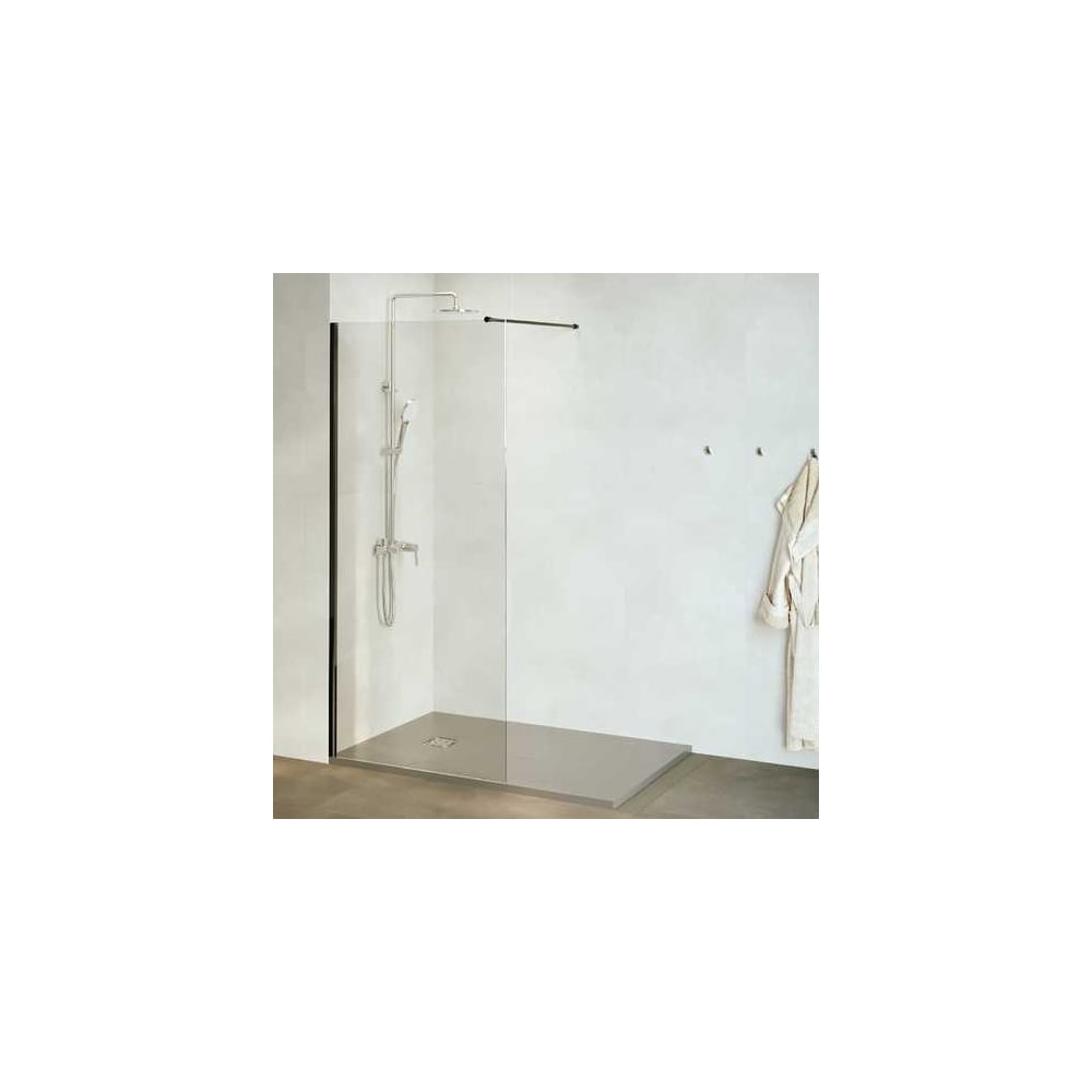 Изображение товара Душевая перегородка RGW 90х195 WA-002 B черная, прозрачное стекло, 6 мм