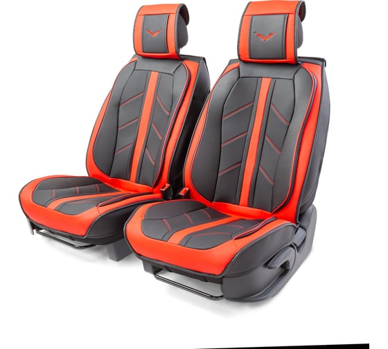Изображение товара Каркасные 3D накидки на передние сиденья CarPerformance 2 шт. CUS-3012 BK/RD